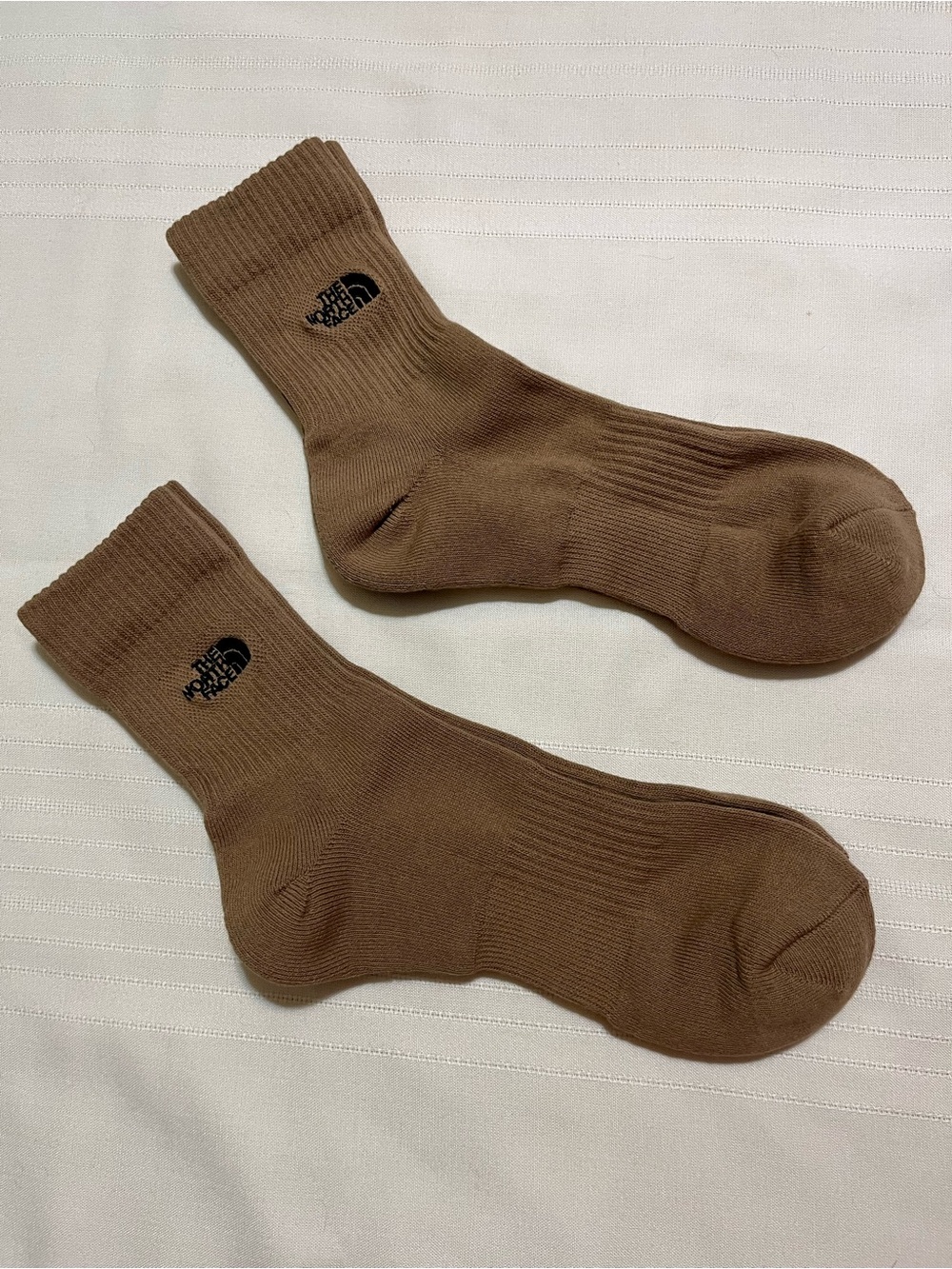 The North Face Brown Crew Socks with Black Logo